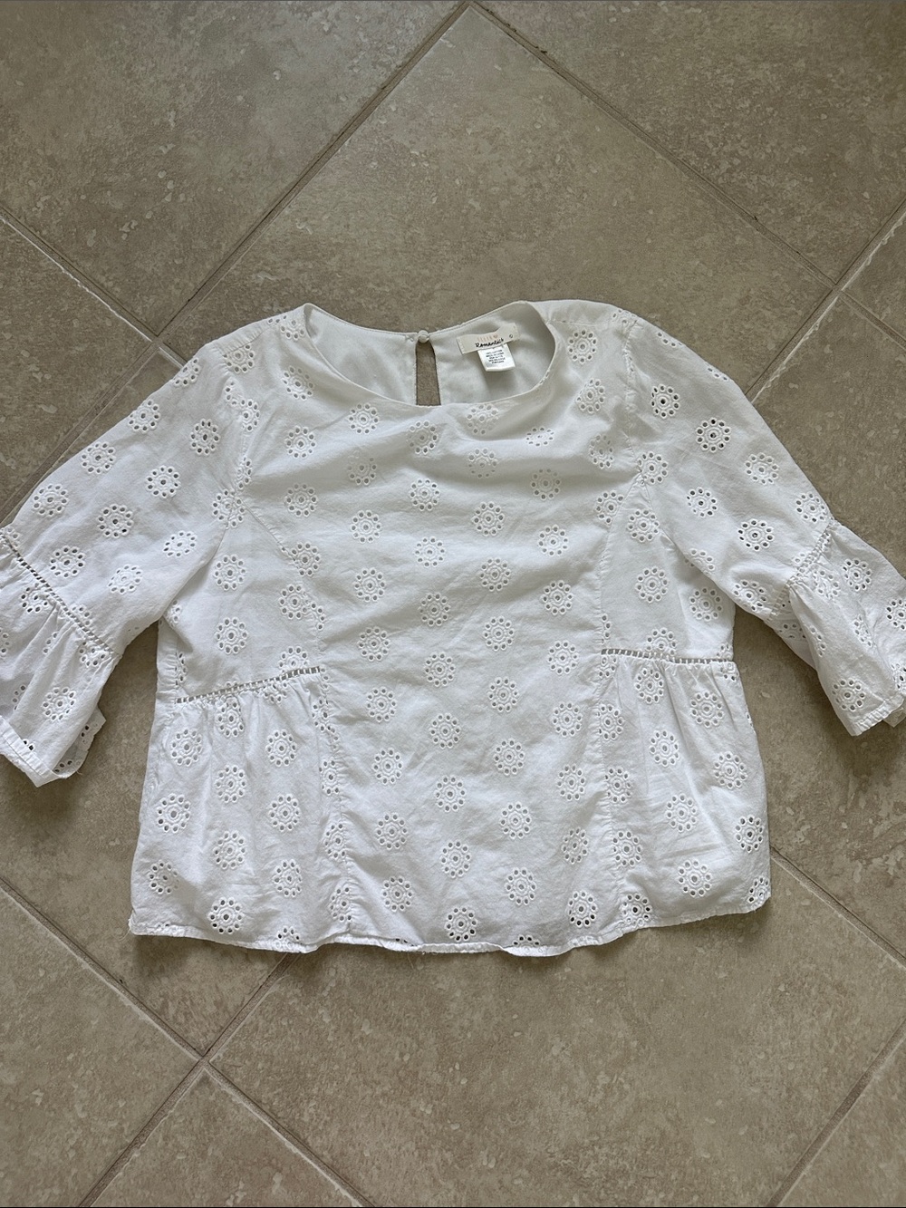 URBAN Romantics White Broderie Eyelet Peplum Blouse